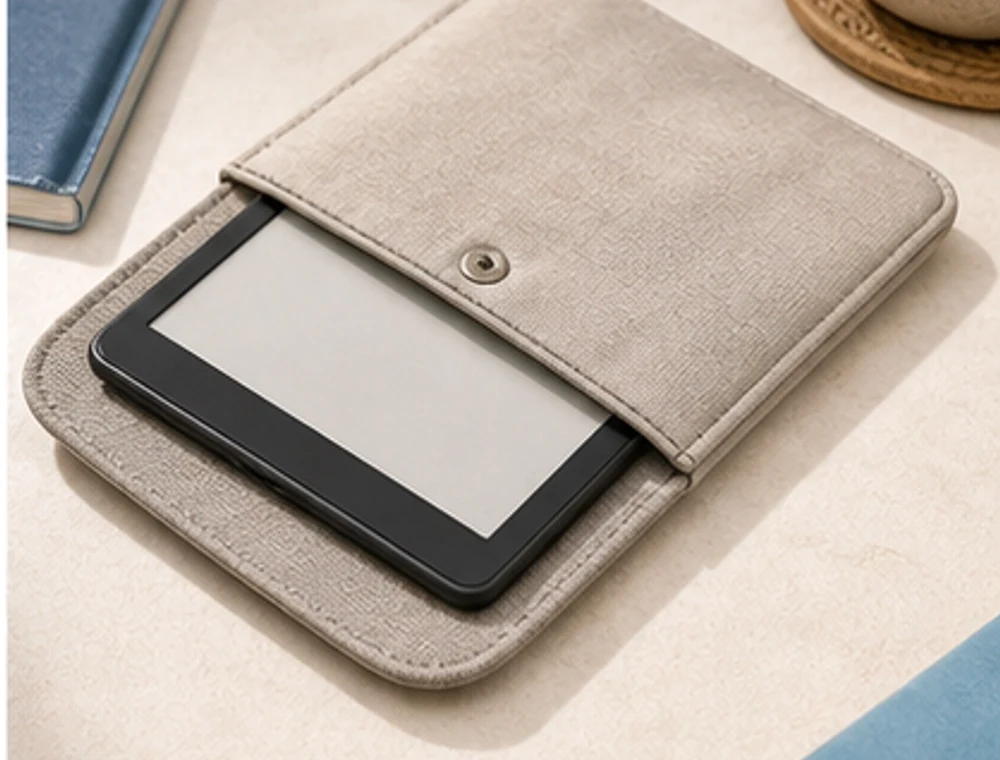 E-Reader-Schutzhülle als neutrales Reiseproduktbild