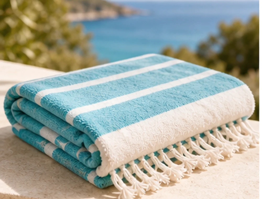 Mikrofaser-Strandtuch als neutrales Reiseproduktbild