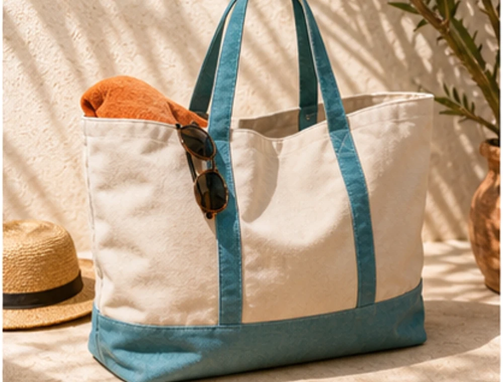 Große Strandtasche als neutrales Reiseproduktbild