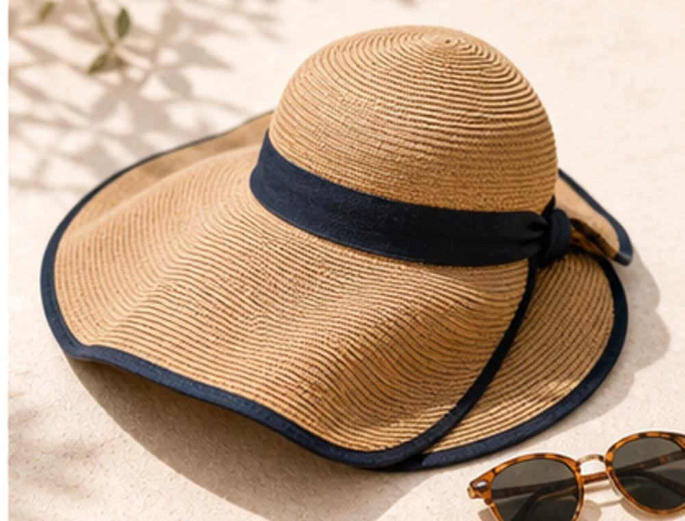 Faltbarer Sonnenhut als neutrales Reiseproduktbild