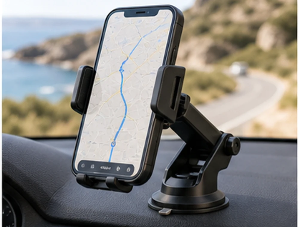 Handyhalterung für Navigation als neutrales Reiseproduktbild