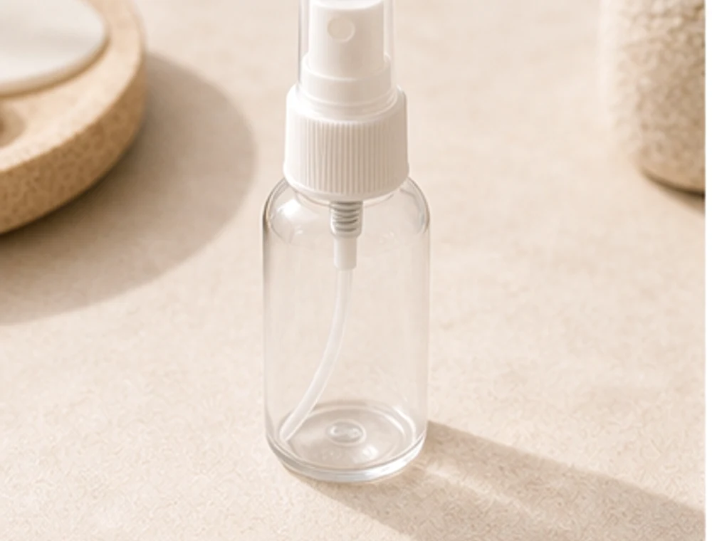 Nachfüllbare Sprayflasche als neutrales Reiseproduktbild